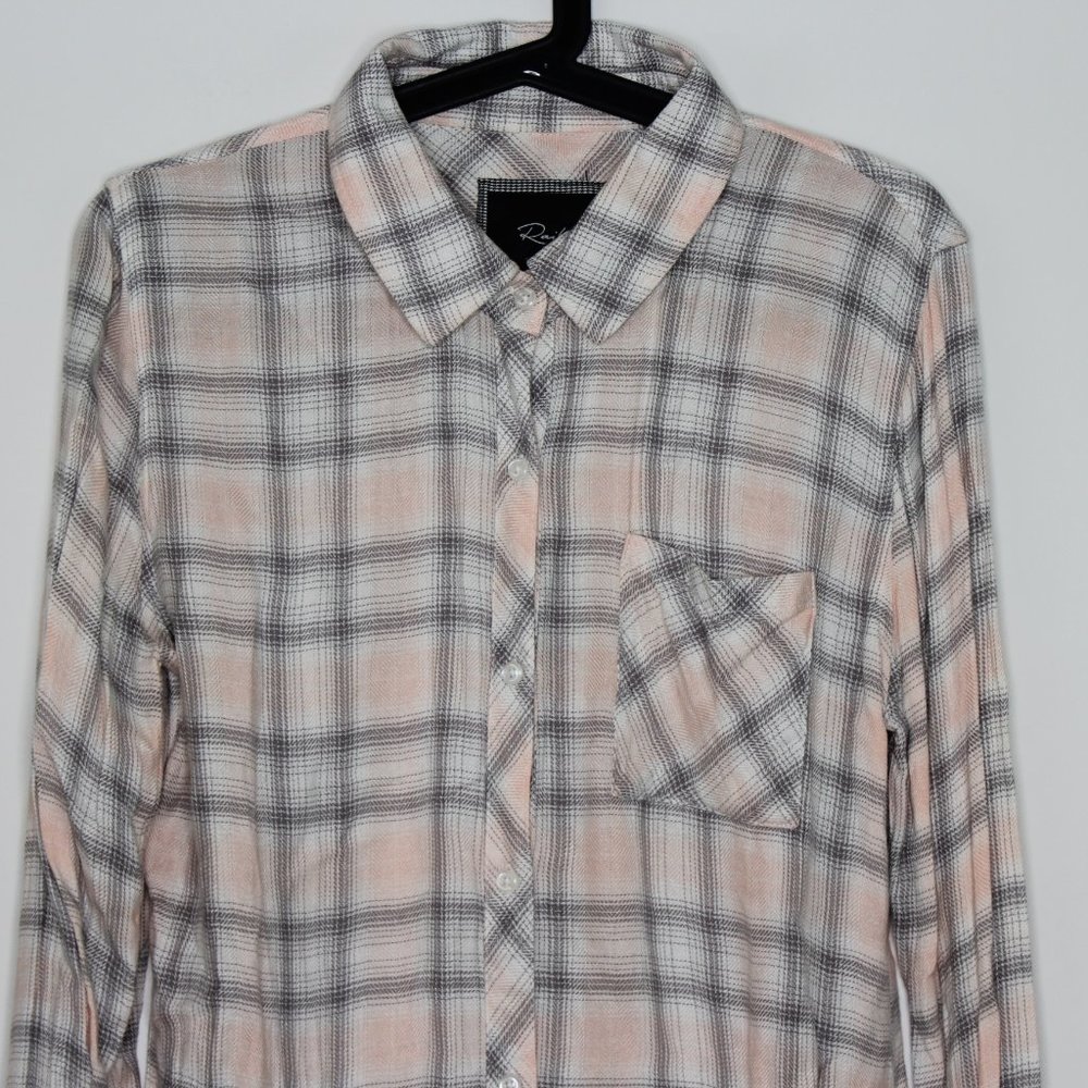 Rails Plaid 100% Rayon Button Up Blouse A634 - Picture 2 of 5